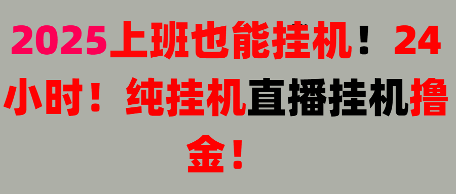 新手也能简单上手!零基础!上班也能挂机!24小时纯挂机!直播挂机撸金!