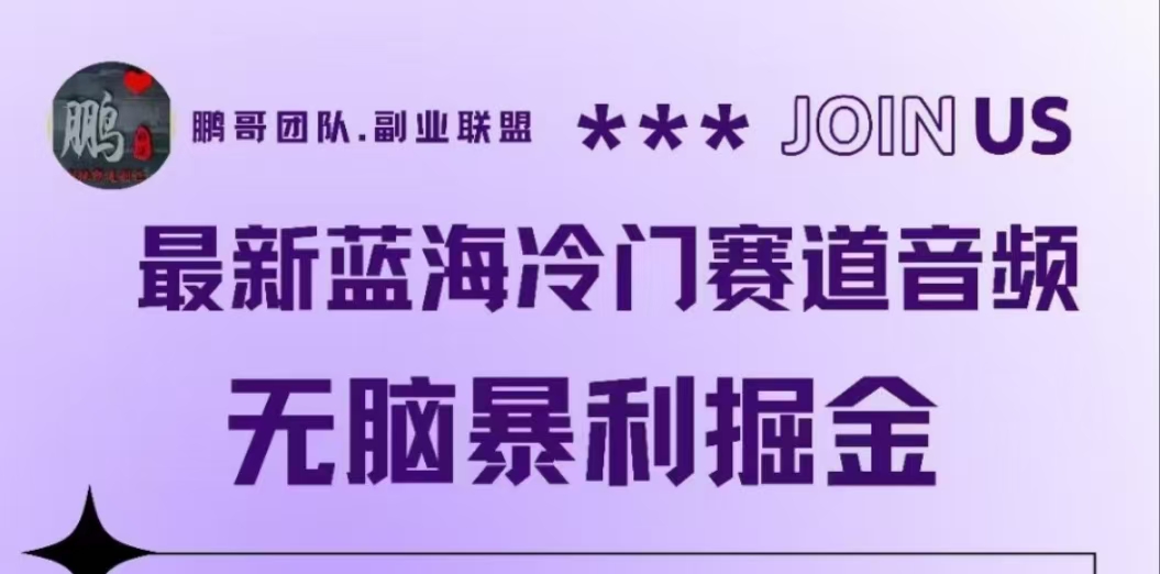 最新蓝海冷门赛道音频,无脑暴利掘金网创吧-网创项目资源站-副业项目-创业项目-搞钱项目网创吧