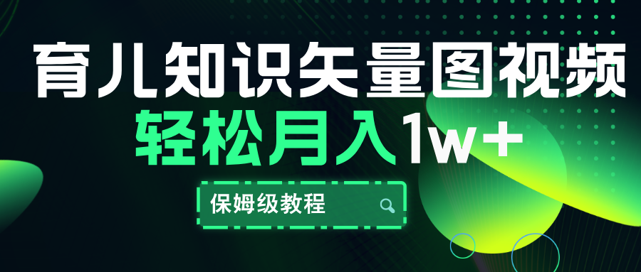 育儿知识矢量图视频,条条爆款,保姆级教程,月入10000+网创吧-网创项目资源站-副业项目-创业项目-搞钱项目网创吧