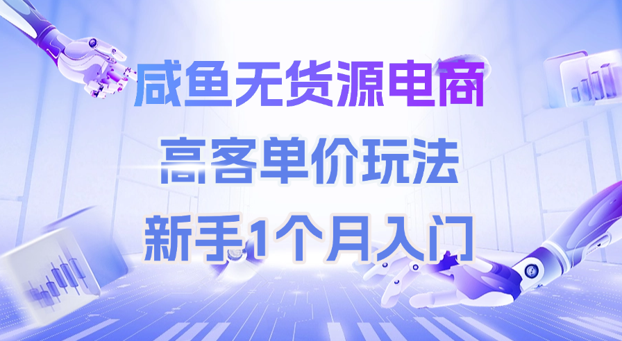 咸鱼无货源电商，高客单价玩法，新手1个月入门网创吧-网创项目资源站-副业项目-创业项目-搞钱项目网创吧
