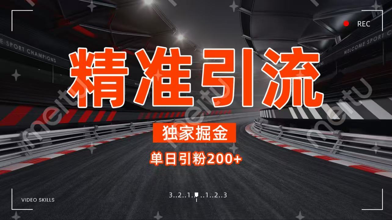 独家野路子精准引流 每日200+网创吧-网创项目资源站-副业项目-创业项目-搞钱项目网创吧