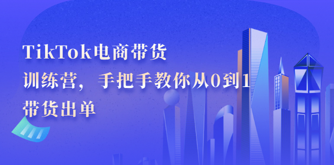 TikTok电商带货训练营,手把手教你从0到1带货出单网创吧-网创项目资源站-副业项目-创业项目-搞钱项目网创吧