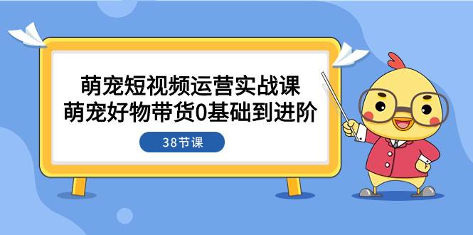 萌宠·短视频运营实战课:萌宠好物带货0基础到进阶(38节课)网创吧-网创项目资源站-副业项目-创业项目-搞钱项目网创吧