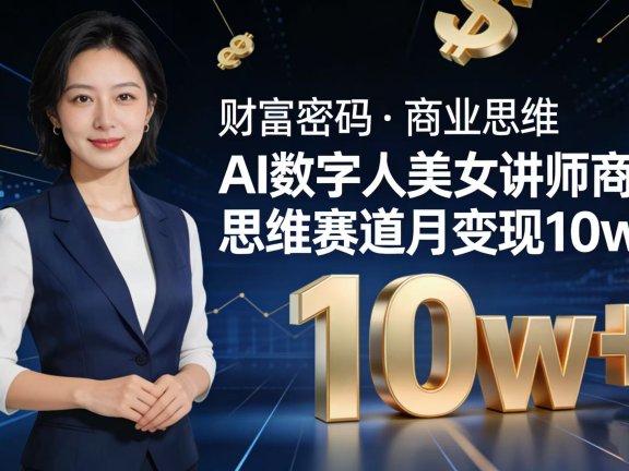 AI 数字人美女讲师!商业思维赛道咋做到月变现 10w+?